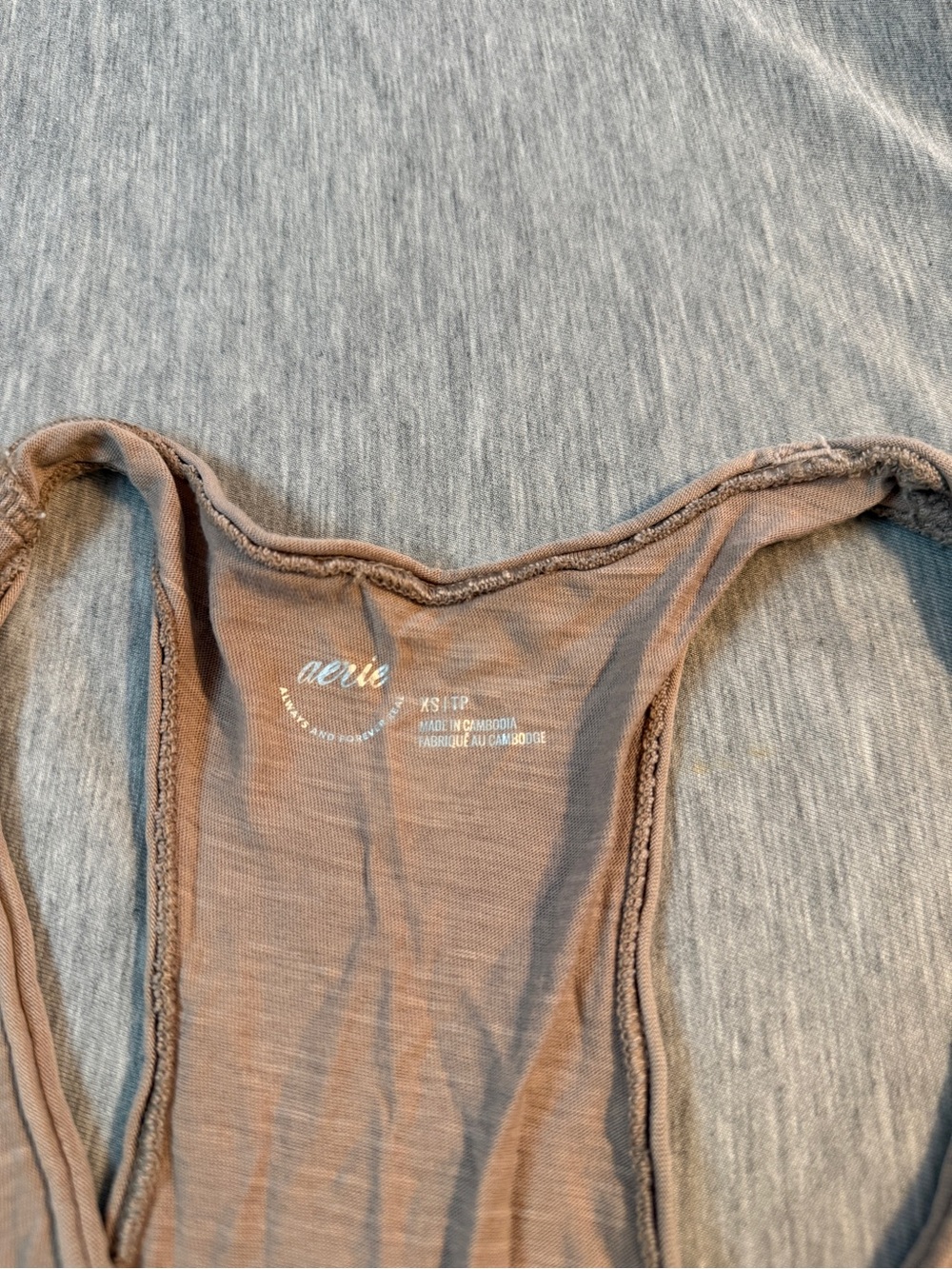 aerie Taupe Racerback Tank Top - Picture 2 of 3